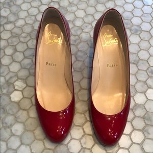 Christian Louboutin Patent Red Simple Pump 70mm 37